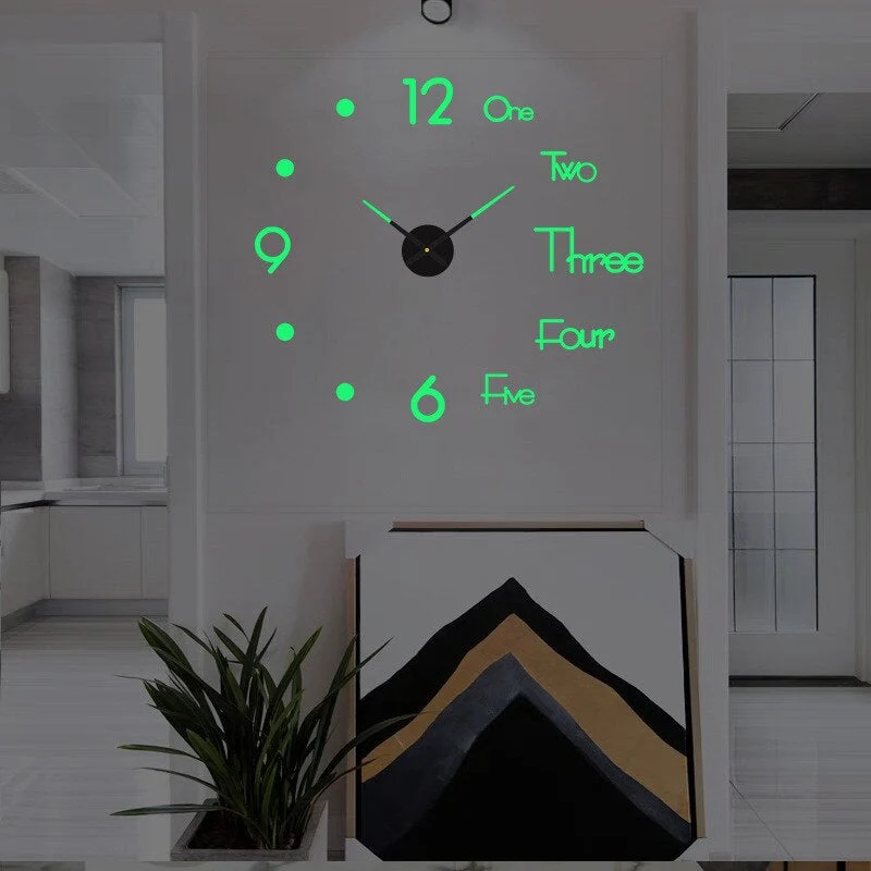 Grote Moderne Wandklok Met 3D Cijfers En Minimalistisch Design Voor Woonkamer En Keuken | Sansoti