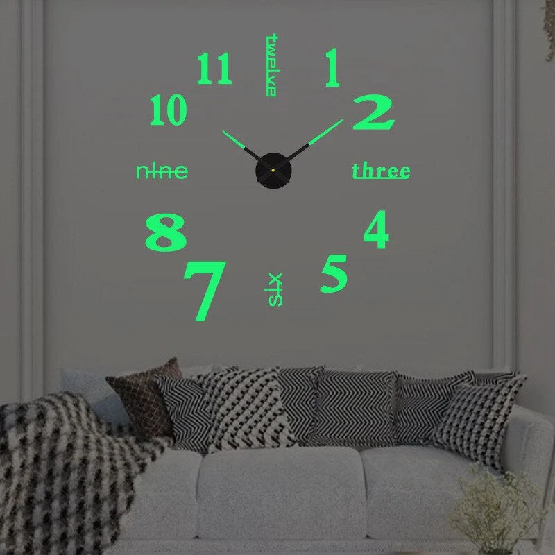 Grote Moderne Wandklok Met 3D Cijfers En Minimalistisch Design Voor Woonkamer En Keuken | Sansoti