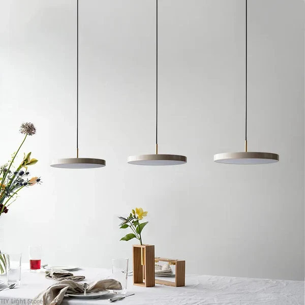Scandinavische Hanglamp Met Platte Schijfvorm En Warme LED Verlichting Voor Eettafel Woonkamer En Slaapkamer | Sansoti
