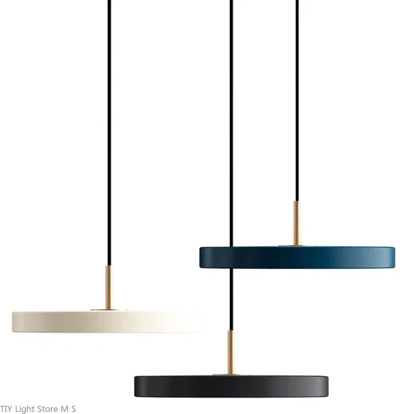 Scandinavische Hanglamp Met Platte Schijfvorm En Warme LED Verlichting Voor Eettafel Woonkamer En Slaapkamer | Sansoti