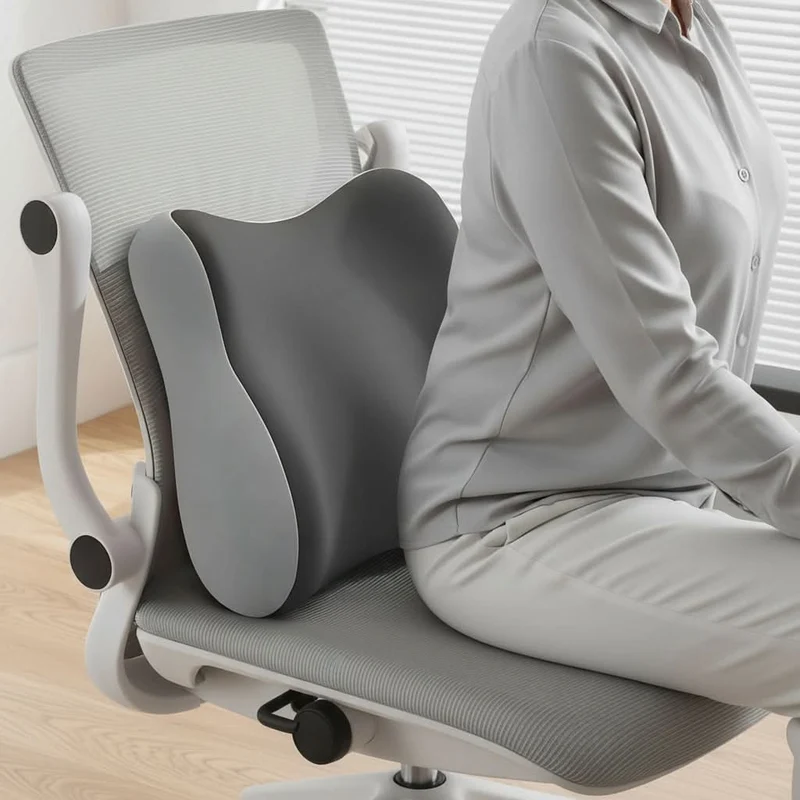 Draagbaar Lendenkussen Memory Foam Ergonomisch Rugsteun Bureaustoel Auto Thuis Reizen Comfort Onderrug | Sansoti