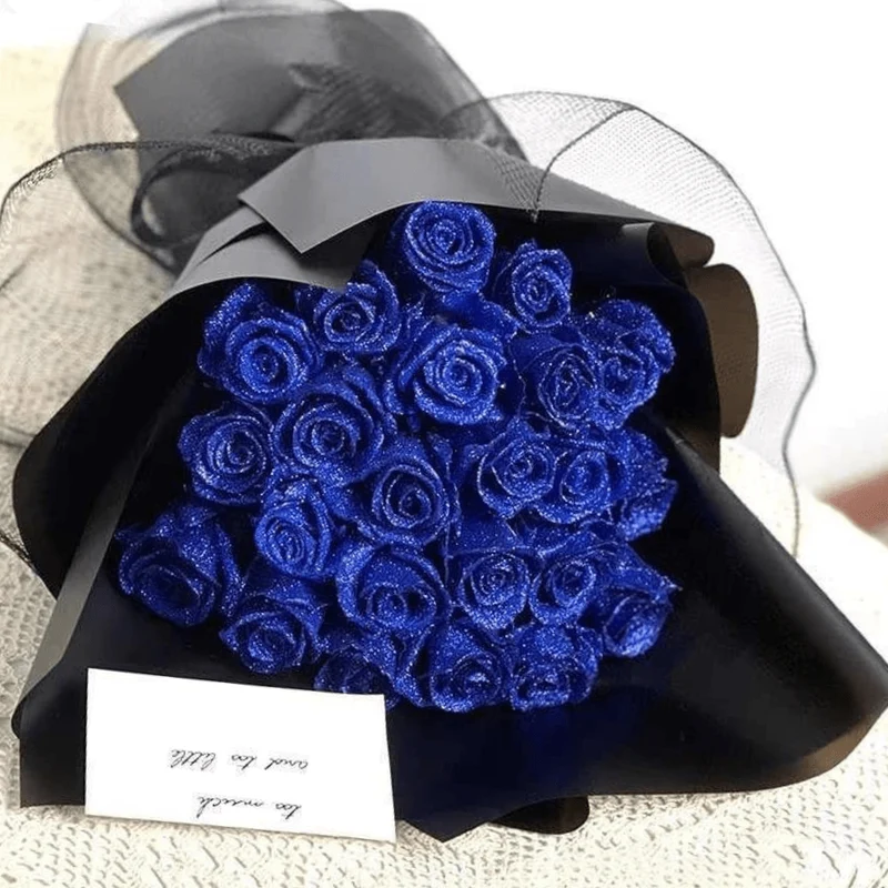 Decoratieve Kunstbloem met Glitterafwerking en Luxe Geschenkdoos voor Romantische Interieur Decoratie | Sansoti