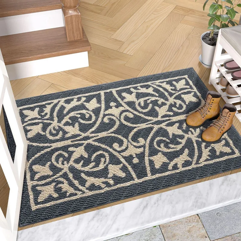 Laagdrempelige Antislip Deurmat Binnen 60x90cm Vuilopvangend Entree Tapijt Rubberen Grip Hal Ingang Vloermat | Sansoti