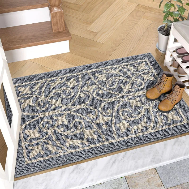 Laagdrempelige Antislip Deurmat Binnen 60x90cm Vuilopvangend Entree Tapijt Rubberen Grip Hal Ingang Vloermat | Sansoti