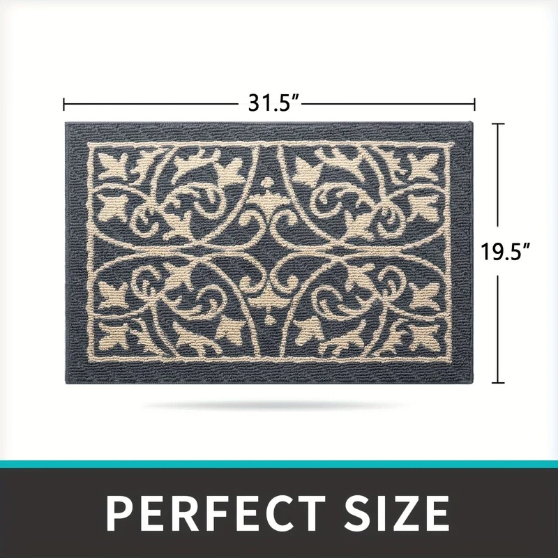 Laagdrempelige Antislip Deurmat Binnen 60x90cm Vuilopvangend Entree Tapijt Rubberen Grip Hal Ingang Vloermat | Sansoti