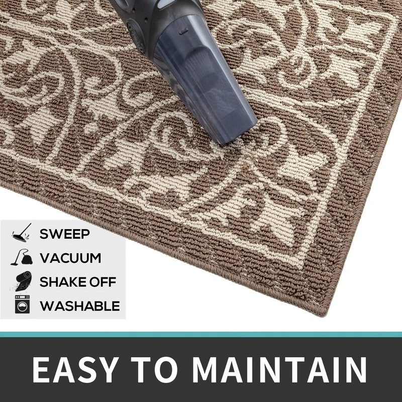 Laagdrempelige Antislip Deurmat Binnen 60x90cm Vuilopvangend Entree Tapijt Rubberen Grip Hal Ingang Vloermat | Sansoti