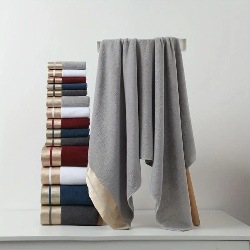 Luxe Katoenen Handdoekenset Badkamer Zacht Absorberend Donkerblauw Wit Grijs Rood Oranje Badhanddoeken Premium | Sansoti