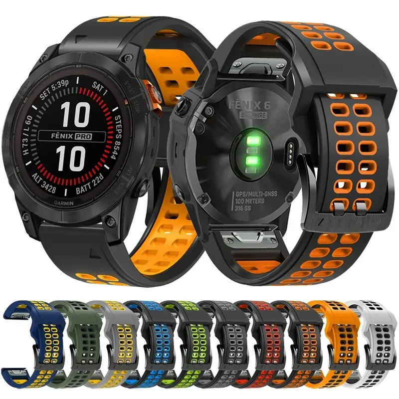 Siliconen Horlogeband QuickFit Systeem Ademend Verstelbaar 22mm 26mm Sporthorloge Smartwatch Polsband | Sansoti