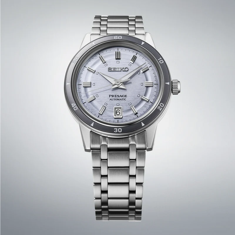 Seiko SRPL73J1 Herrenuhr Presage Style60's Automatik Silber • Automatikwerk Kaliber 4R35 • Sichtboden mit Verschraubung