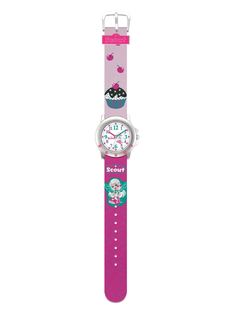 Scout Cupcake 393.036 Mädchen Armbanduhr Rosa • Quarzwerk • Kunstlederband