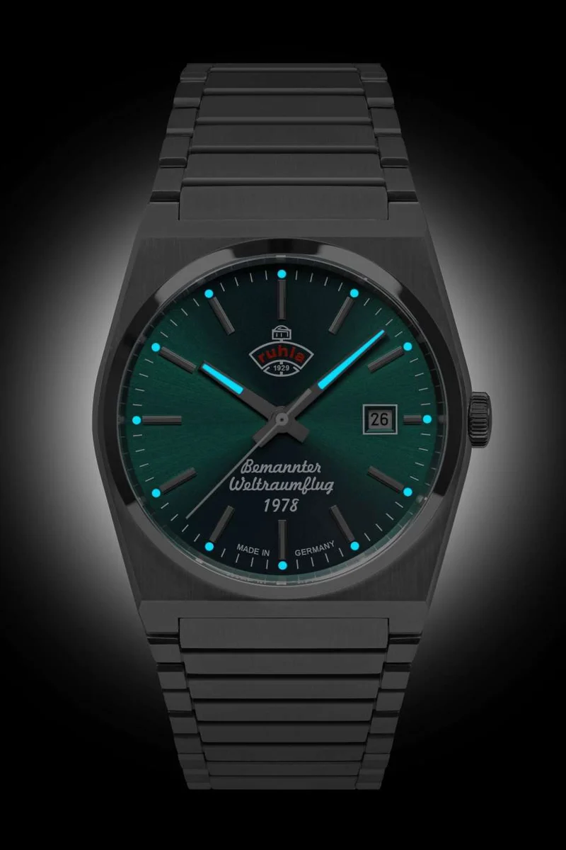 Ruhla Space Control 4660M4 Herrenuhr Grün • Automatikwerk Miyota 8315 • Saphirglas