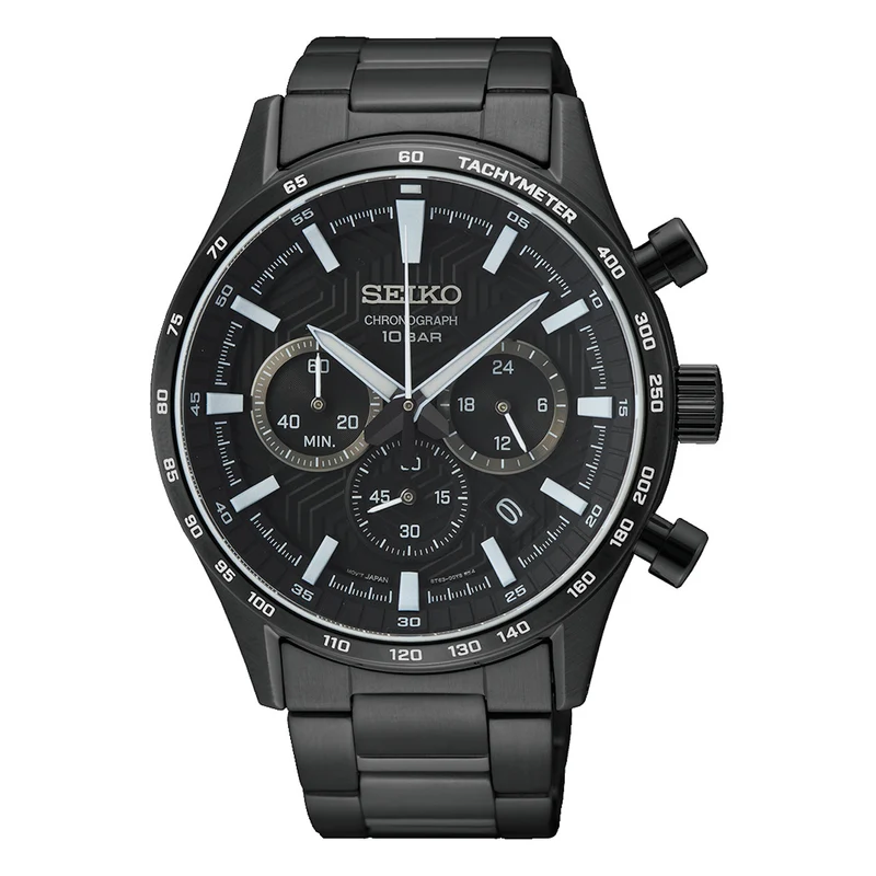 Seiko Chronograph herren Uhr Schwarz SSB415P1