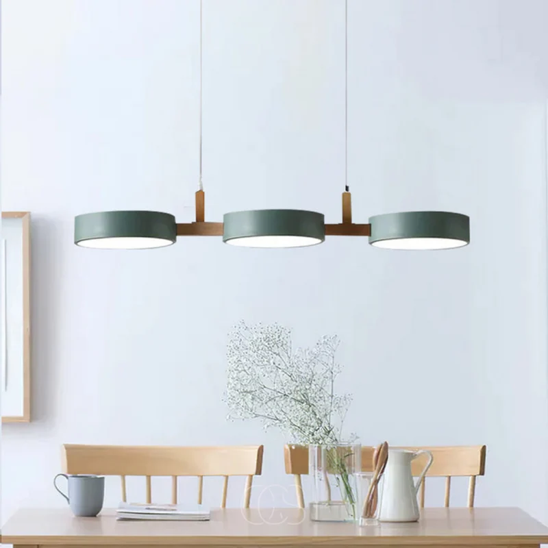 Ronde hanglamp met houten details 77cm LED verlichting eetkamer woonkamer keuken scandinavisch design | Sansoti
