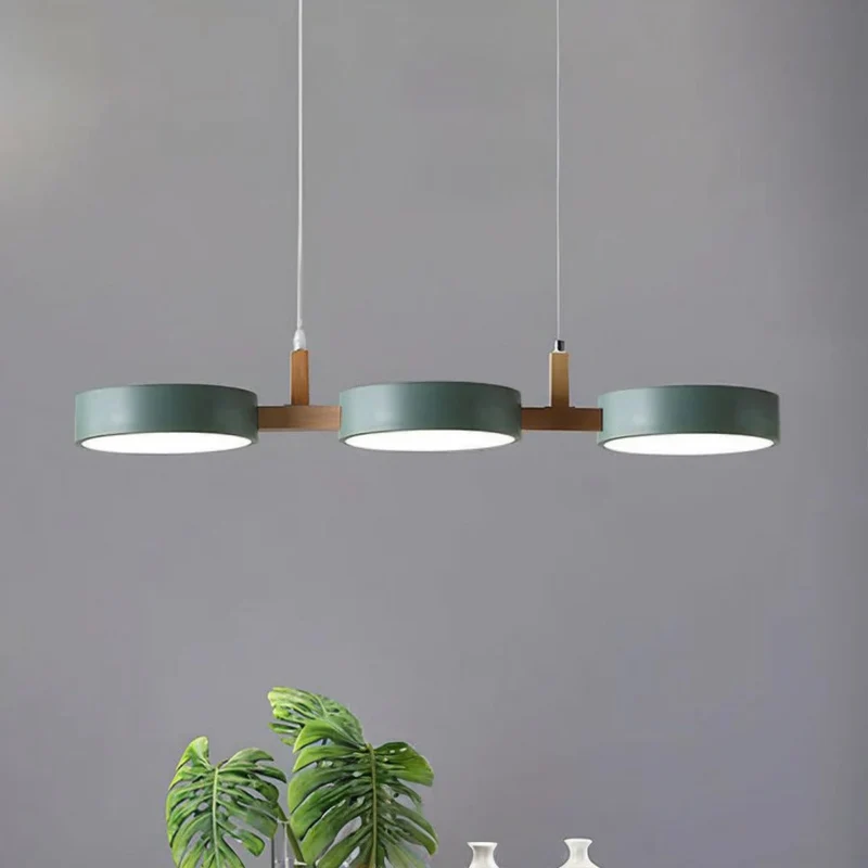 Ronde hanglamp met houten details 77cm LED verlichting eetkamer woonkamer keuken scandinavisch design | Sansoti