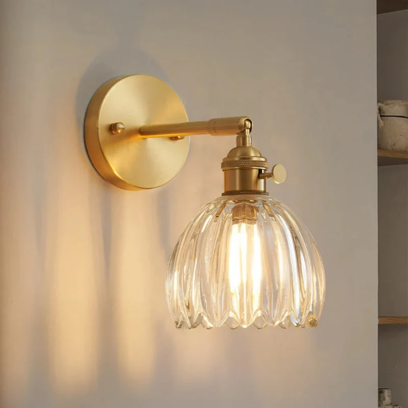 Glazen Wandlamp Tulpvorm E27 Vintage Design Sfeerlicht Woonkamer Slaapkamer Hal Accentverlichting Retro | Sansoti