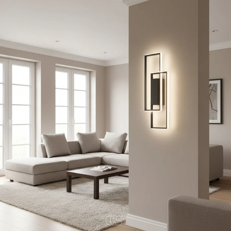 Geometrische LED Wandlamp met Instelbare Lichtkleur – Moderne Sfeerverlichting voor Gang, Slaapkamer en Hal | Sansoti