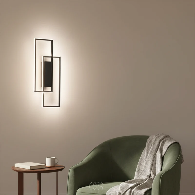 Geometrische LED Wandlamp met Instelbare Lichtkleur – Moderne Sfeerverlichting voor Gang, Slaapkamer en Hal | Sansoti