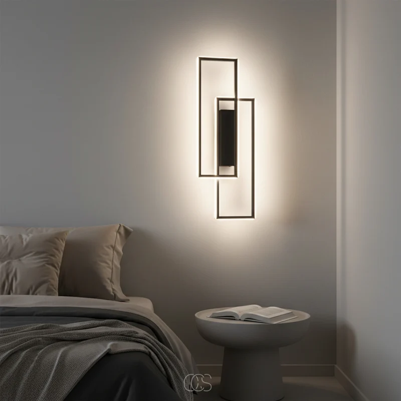 Geometrische LED Wandlamp met Instelbare Lichtkleur – Moderne Sfeerverlichting voor Gang, Slaapkamer en Hal | Sansoti