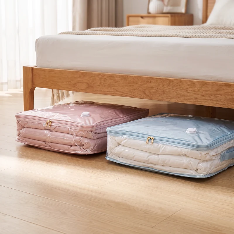 Vacuumzakken Onder Bed 52x42 cm Rolventiel Dekbed Kussens Transparant | Sansoti