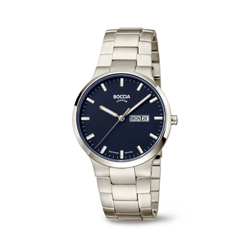 Boccia 3649-02 Herren Armbanduhr • Saphirglas • Tag/Datum-Anzeige