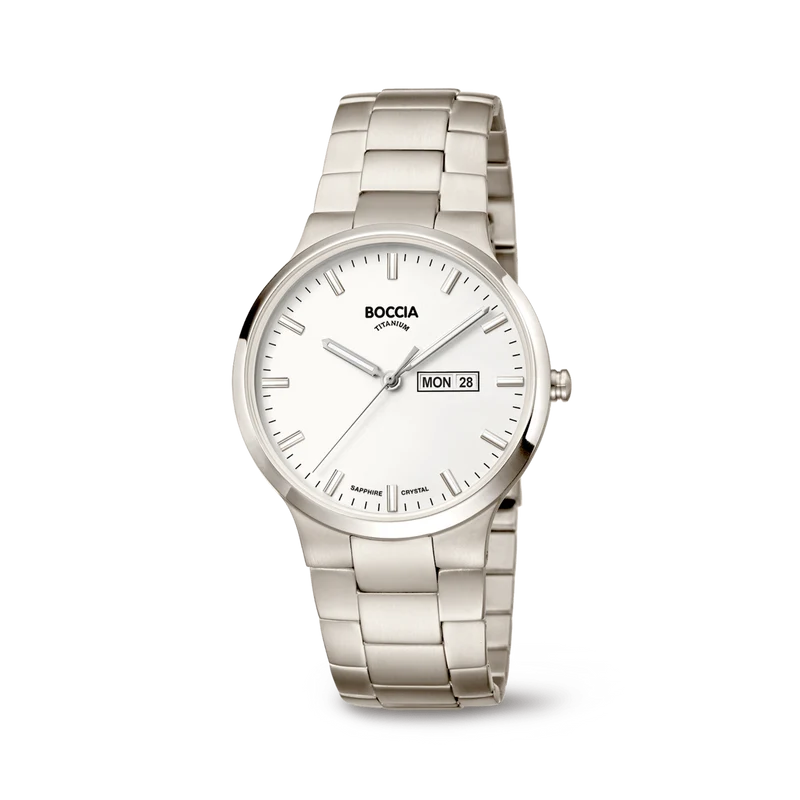 Boccia 3649-02 Herren Armbanduhr • Saphirglas • Tag/Datum-Anzeige