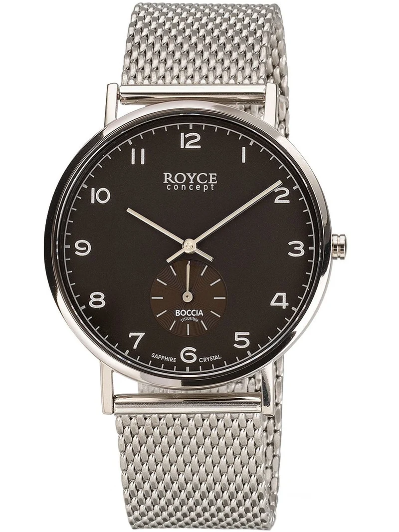Boccia Royce 3642-02 Herrenuhr Titanium Schwarz • Saphirglas • Miyota Quarzwerk