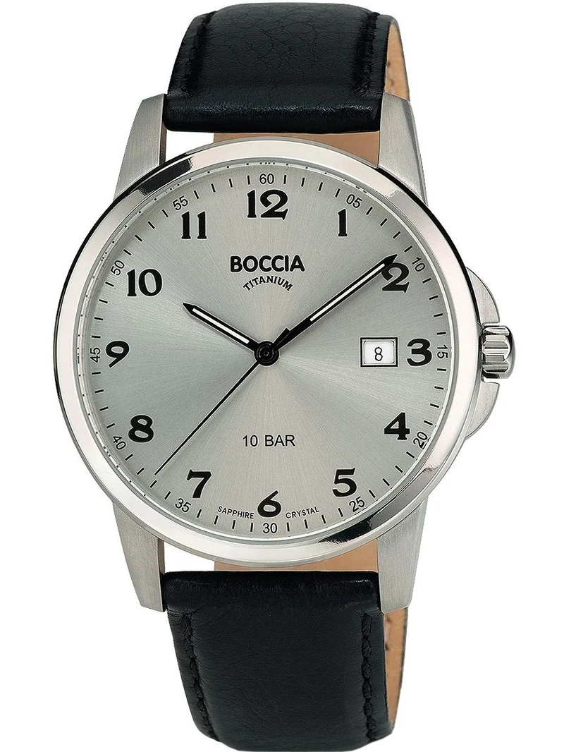 Boccia Titanium 3633-03 Herrenuhr Silber • Saphirglas • 10 ATM wasserdicht