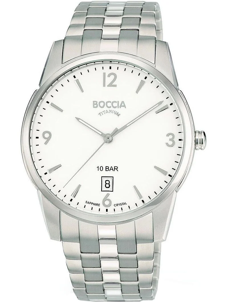 Boccia Titanium 3632-01 Herrenuhr Silber • Saphirglas • Titanarmband