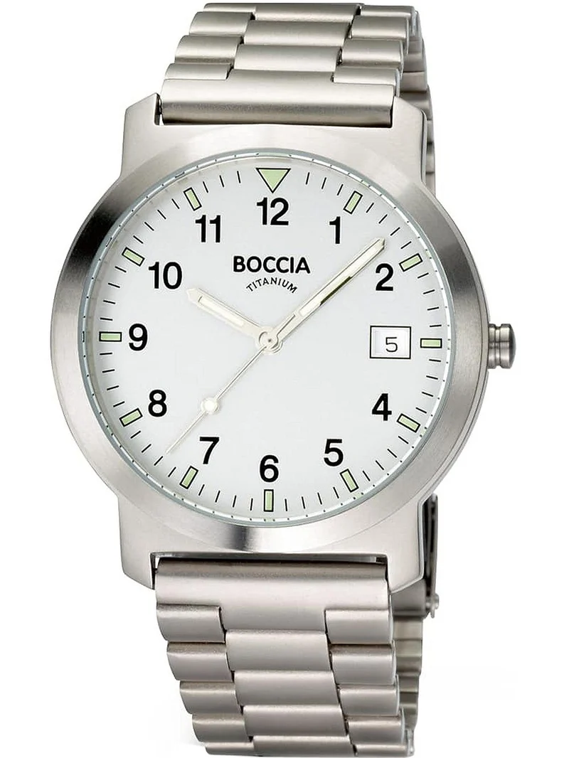 Boccia Titanium 3630-01 Herren Armbanduhr Silber • Mineralglas • Titanarmband