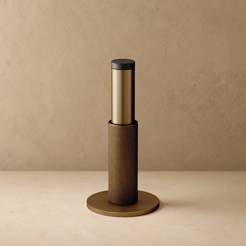 Deurstopper Wandmontage Messing 10 cm Gekarteld Massief Binnen | Sansoti