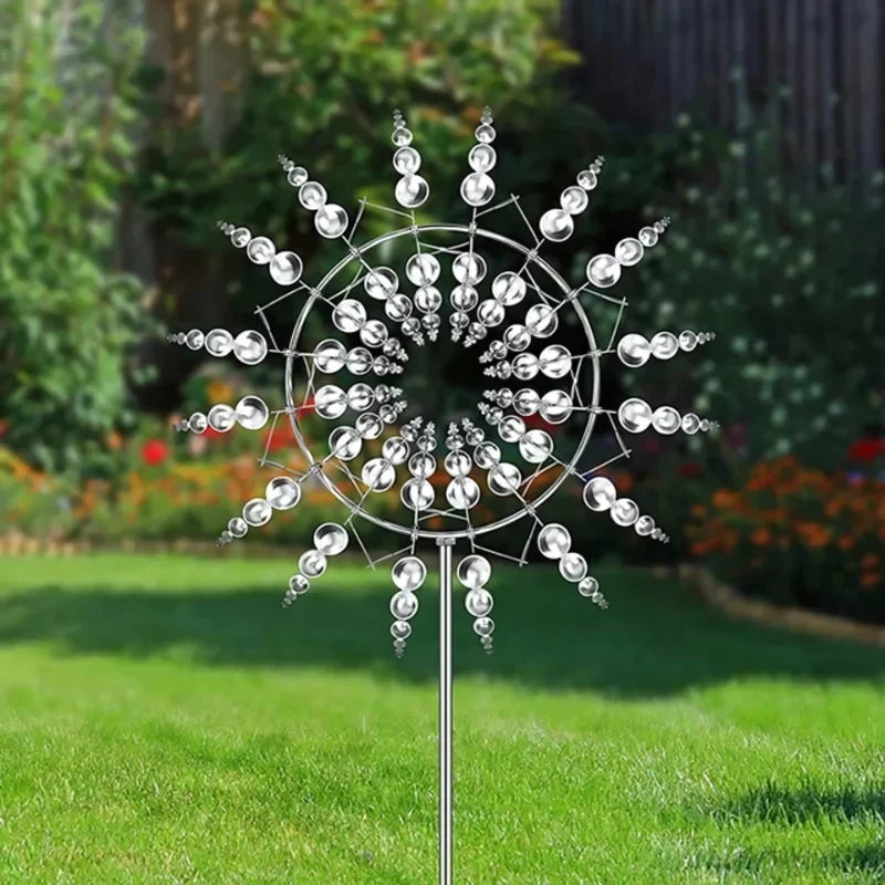 Kinetische Tuinwindmolen van RVS – Decoratieve Windsculptuur voor Tuin & Balkon | Sansoti