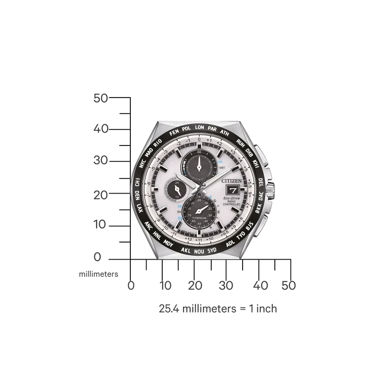 Citizen Super Titanium AT8238-84A Herrenuhr • Eco-Drive Solarantrieb • Funkgesteuerte Weltzeit