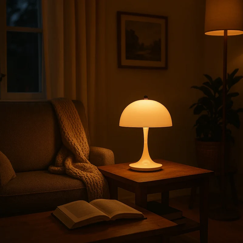 Draadloze tafellamp met LED-verlichting, oplaadbaar en Scandinavisch design | Sansoti