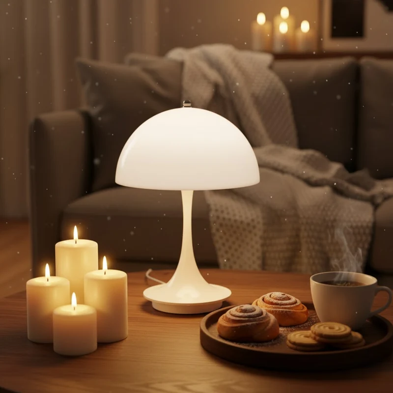 Draadloze tafellamp met LED-verlichting, oplaadbaar en Scandinavisch design | Sansoti