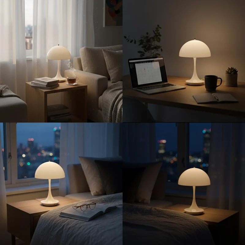 Draadloze tafellamp met LED-verlichting, oplaadbaar en Scandinavisch design | Sansoti