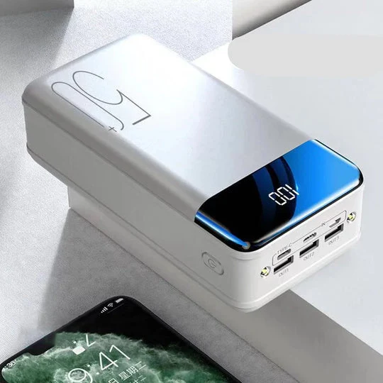 Powerbank 50.000 mAh met snellaadfunctie, USB-C en LED-zaklamp | Sansoti
