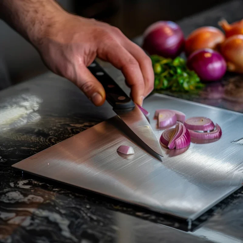 RVS snijplank van roestvrij staal, hygiënisch en professioneel | Sansoti