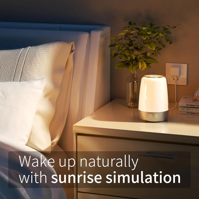 Aurora Wake-Up Light – Lichtwekker met Zonsopgang, Natuurlijke Geluiden & USB-C | Sansoti