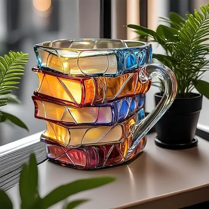 3D Boekenmok | Mok voor Boekenliefhebbers | Originele Koffiemok - unieke literaire koffiekop, cadeau voor boekenliefhebbers