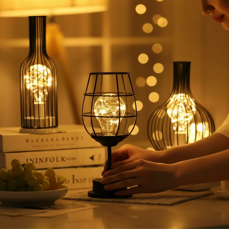 Draadloze led tafellamp van staal – sfeerverlichting zonder snoer voor woonkamer, slaapkamer en tafel | Sansoti