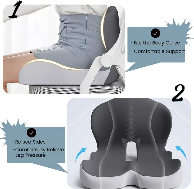 Ergonomic Memory Foam Seat Cushion for Back & Posture Support | Sansoti Ergo