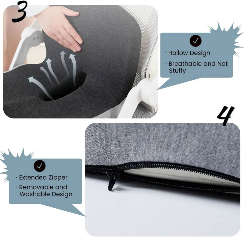 Ergonomic Memory Foam Seat Cushion for Back & Posture Support | Sansoti Ergo