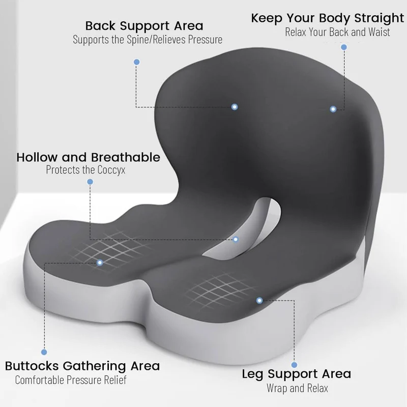 Ergonomic Memory Foam Seat Cushion for Back & Posture Support | Sansoti Ergo