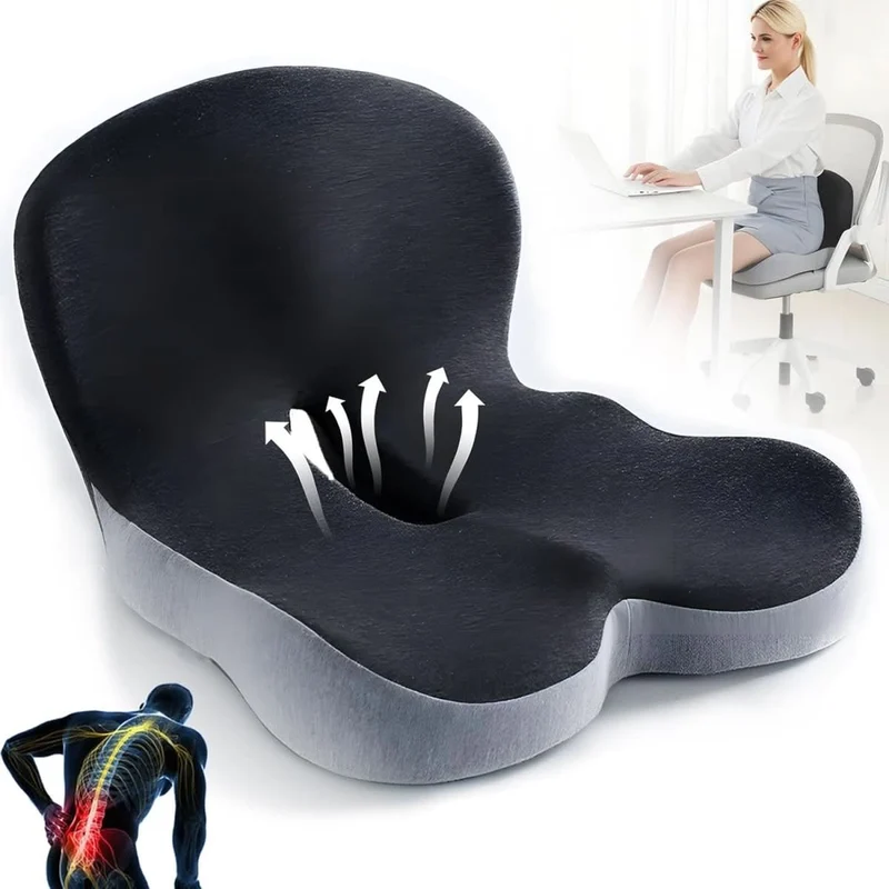 Ergonomic Memory Foam Seat Cushion for Back & Posture Support | Sansoti Ergo