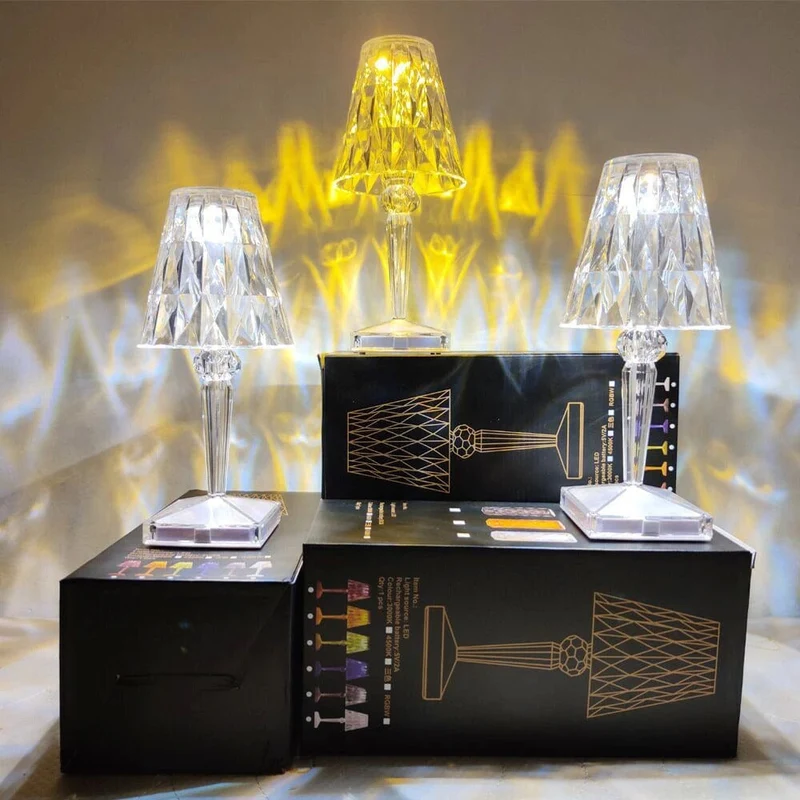 LED Kristal Tafellamp – Draadloze Touch Lamp met Diamant Design & Sfeerverlichting | Sansoti