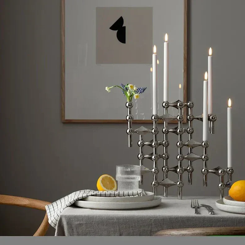 Design Kandelaar van Metaal met Modulair Frame | Moderne Tafeldecoratie & Sfeermaker
