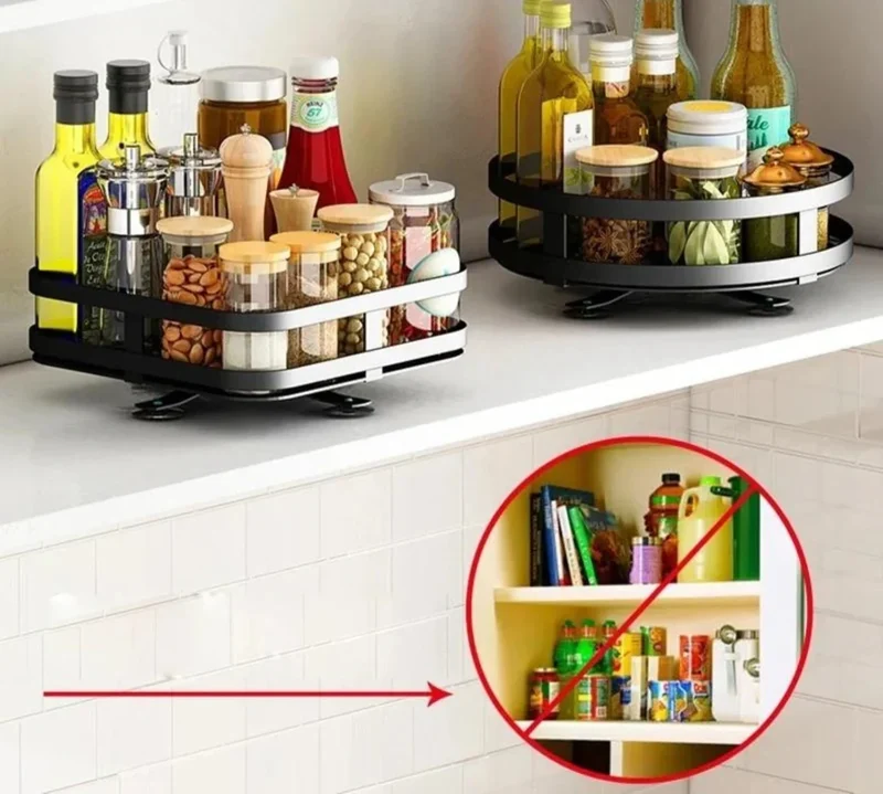 Draai-Organizer 360° – Roterende Kast- en Keuken Organizer voor Badkamer & Voorraadkast | Sansoti