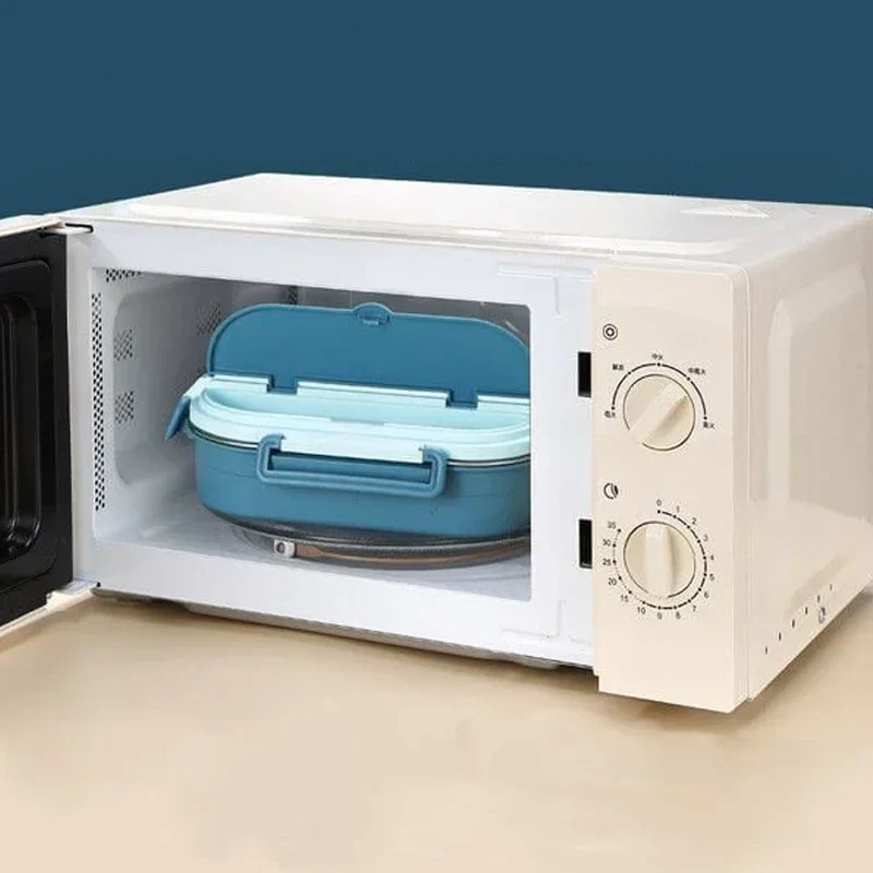 Thermo Lunchbox RVS – Houdt Eten Warm & Koud | Lekvrije Lunchbox met Vakken | Sansoti