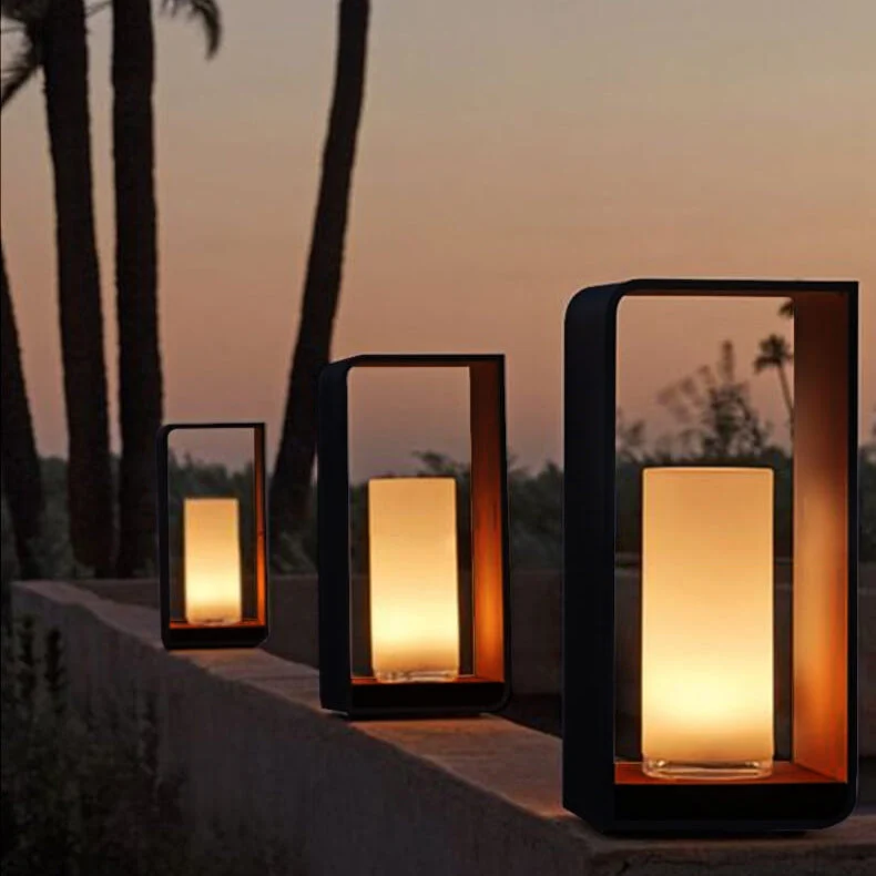 Led tuinlamp voor buiten – vierkante moderne buitenlamp met warm licht | Sansoti