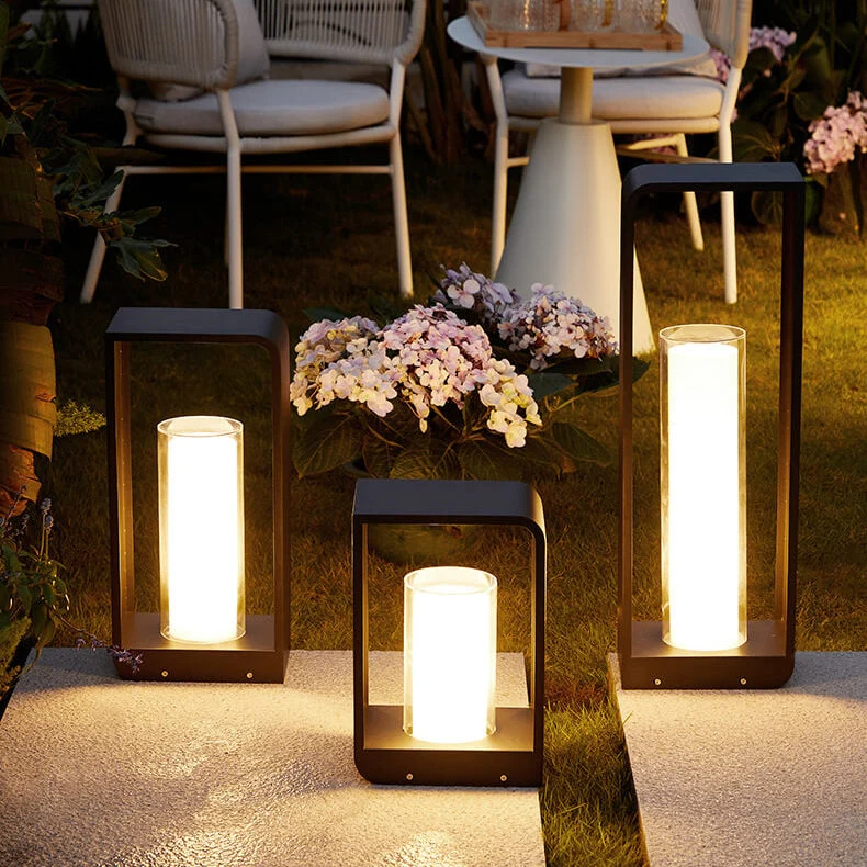Led tuinlamp voor buiten – vierkante moderne buitenlamp met warm licht | Sansoti